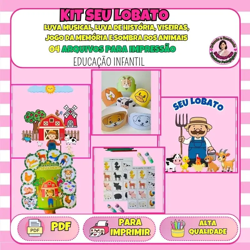 Kit Completo Seu Lobato – Jogos, Luvas e Viseiras Pedagógicas