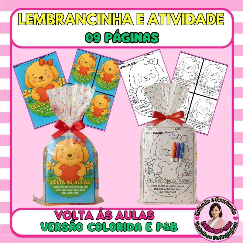 Lembrancinha e Atividade - Volta às Aulas