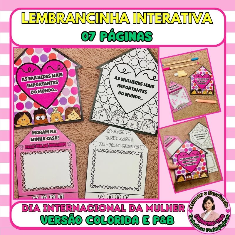 Lembrancinha Interativa Dia Internacional da Mulher