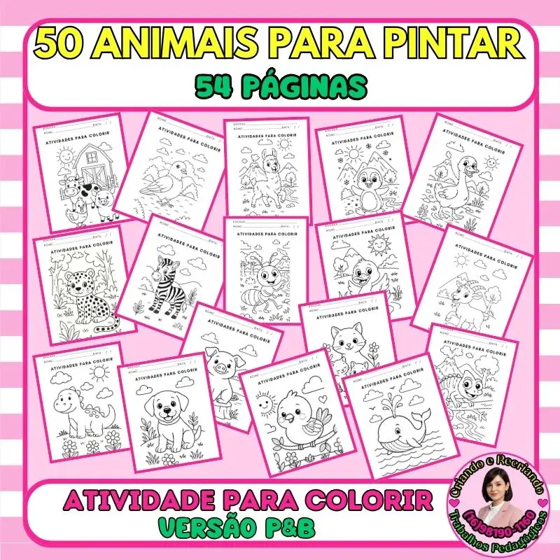 50 Animais para Colorir – atividades para colorir