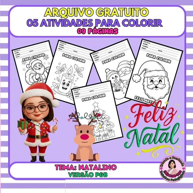 Natal para Colorir – 5 Atividades PDF gratuito