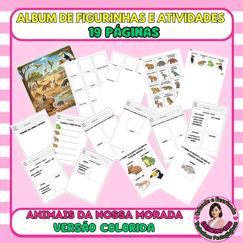 Álbum de Figurinhas Animais da Nossa Morada