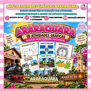 Kit 19 Atividades Gráficas sobre Araraquara SP