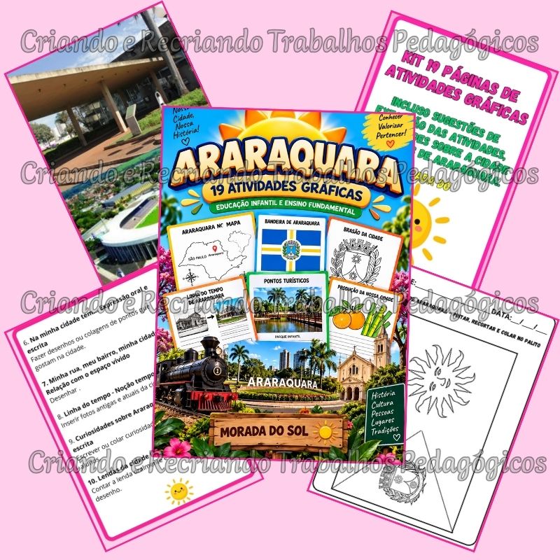 Kit 19 Atividades Gráficas sobre Araraquara SP Kit 19 Atividades Gráficas sobre Araraquara SP - Imagem 3