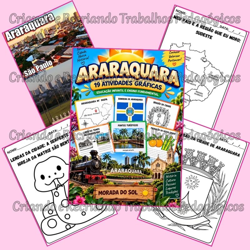 Kit 19 Atividades Gráficas sobre Araraquara SP Kit 19 Atividades Gráficas sobre Araraquara SP - Imagem 2
