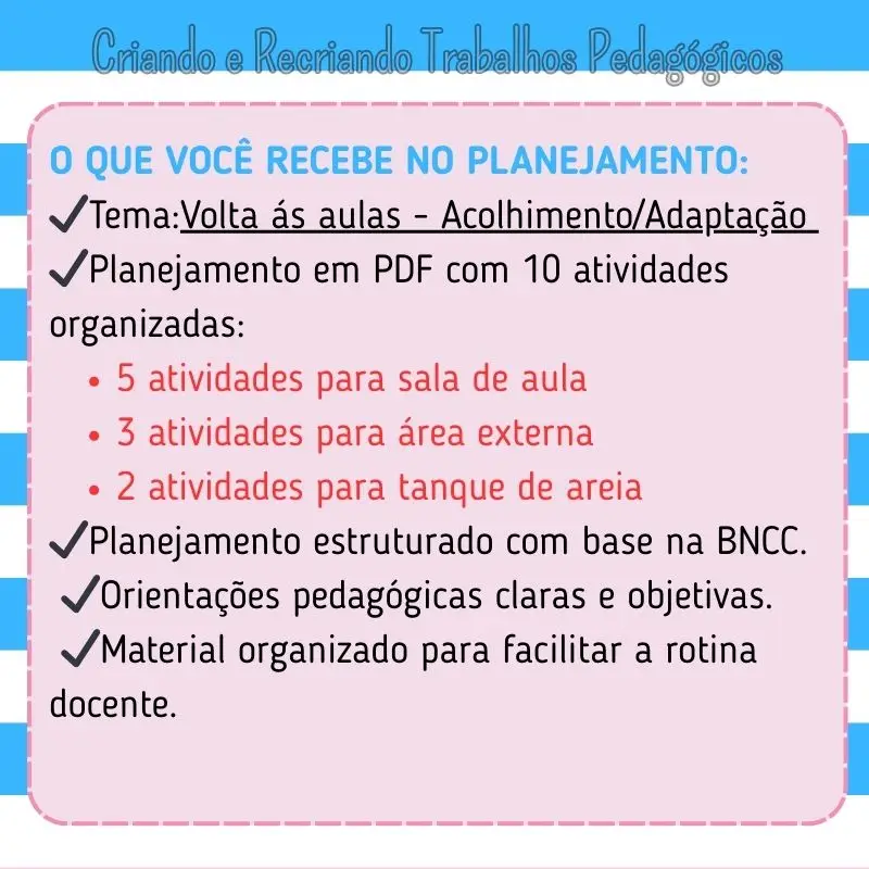 Planejamento 3ª Etapa – Adaptação e Acolhimento (BNCC) Planejamento 3ª Etapa – Adaptação e Acolhimento (BNCC) - Imagem 2