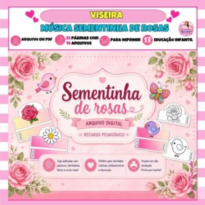 Viseira Sementinha de Rosas – colorida e Preto e Branco