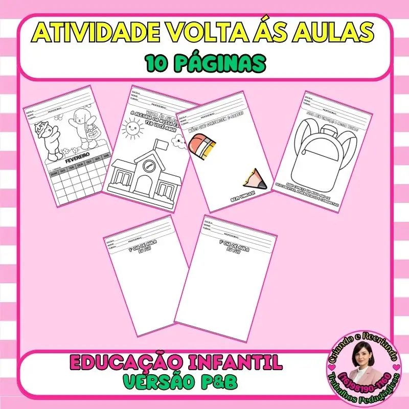 05 Atividades Volta às Aulas Educação Infantil + Calendário Fevereiro