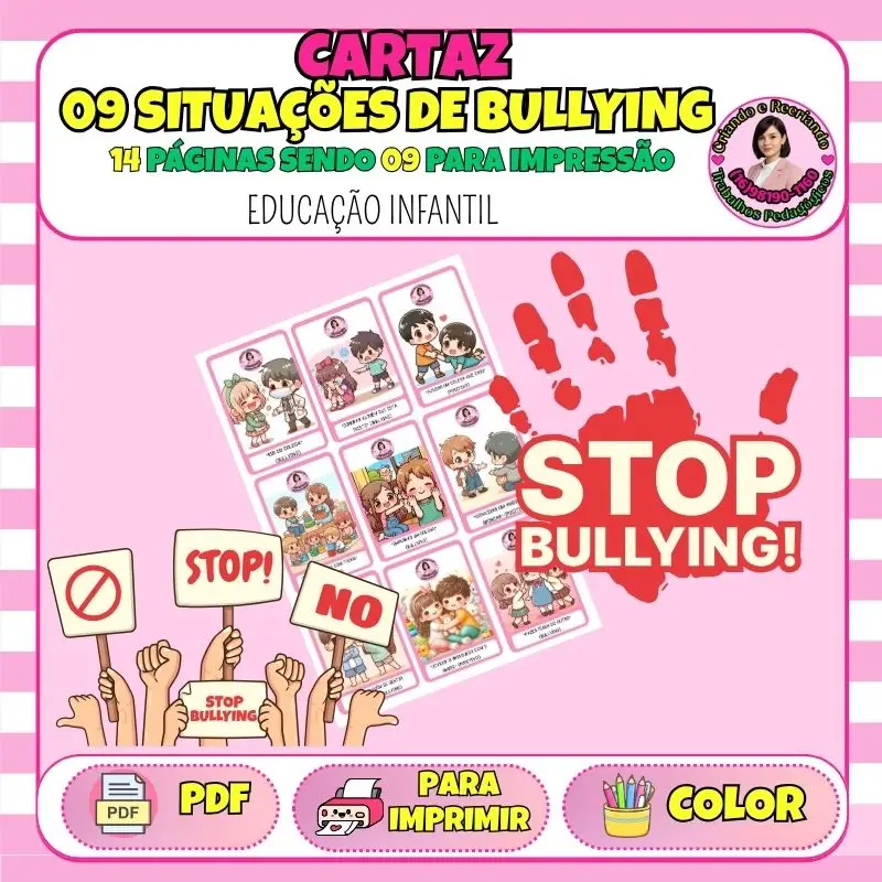 Cartaz 09 Situações de Bullying - Painel Educativo