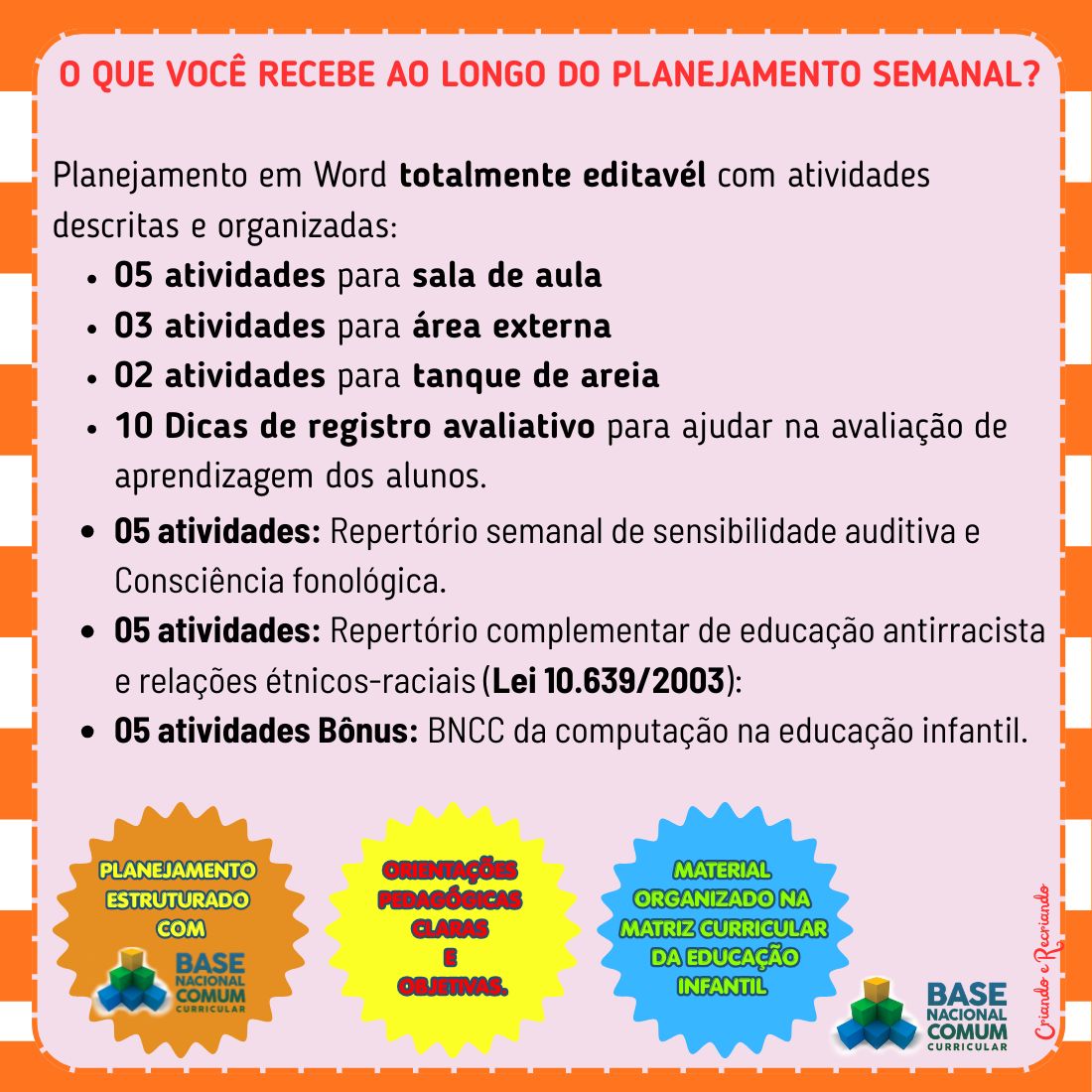 Planejamento Semanal Classe Intermediária - Volta às Aulas Planejamento Semanal Classe Intermediária - Volta às Aulas - Imagem 3