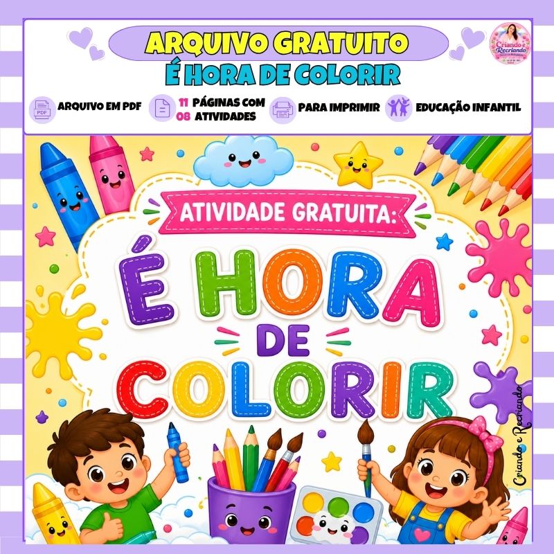 ARQUIVO GRATUITO – É HORA DE COLORIR