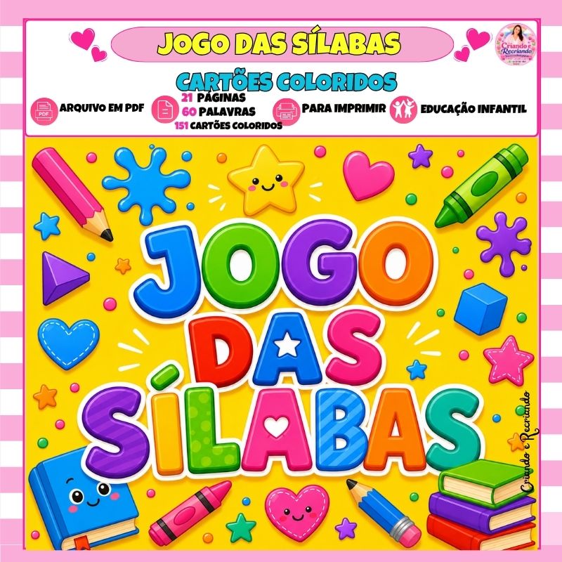 Jogo das Sílabas – Cartões Coloridos