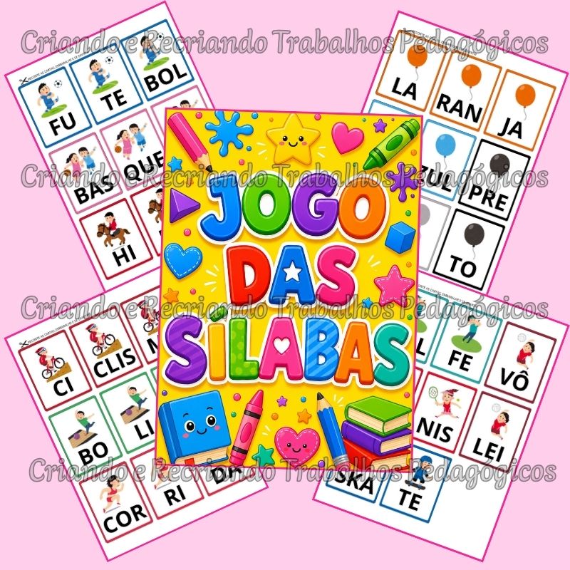 Jogo das Sílabas – Cartões Coloridos Jogo das Sílabas – Cartões Coloridos - Imagem 2