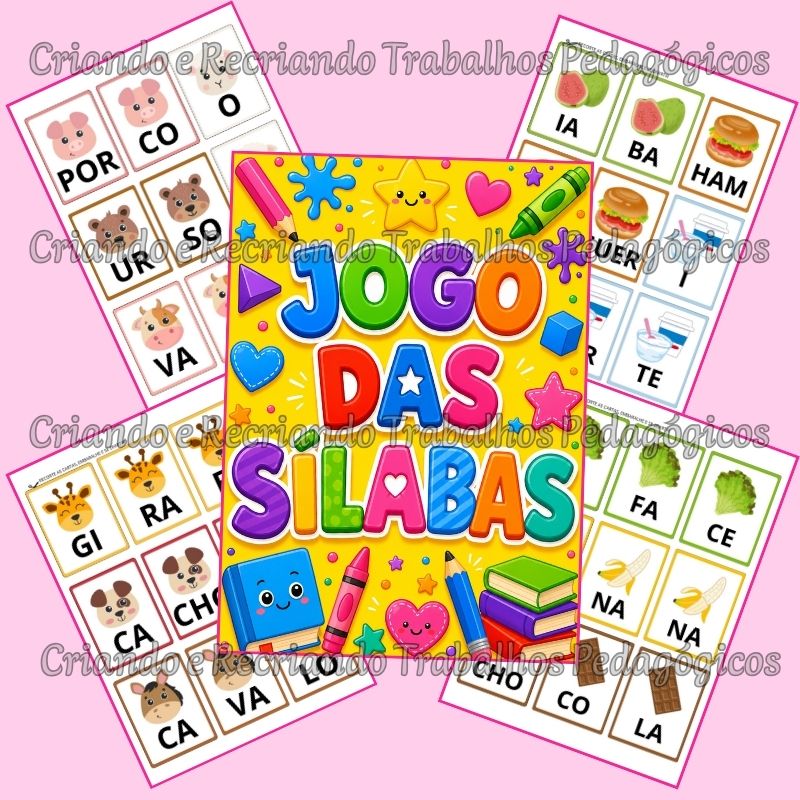 Jogo das Sílabas – Cartões Coloridos Jogo das Sílabas – Cartões Coloridos - Imagem 3