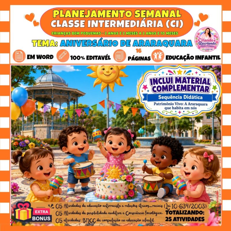 Planejamento Semanal Classe Intermediária – Aniversário de Araraquara