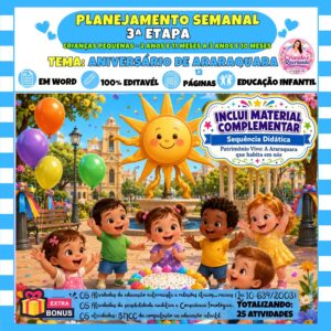 Planejamento Semanal 3ª Etapa – Aniversário de Araraquara