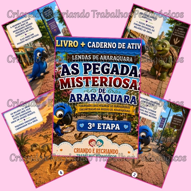 Kit Livro + Caderno de Atividades 3ª Etapa – As Pegadas Misteriosas de Araraquara Kit Livro + Caderno de Atividades 3ª Etapa – As Pegadas Misteriosas de Araraquara - Imagem 3