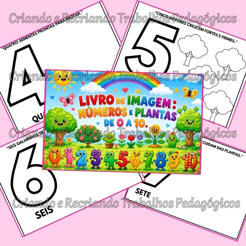 Livro de Imagens - Números e Plantas de 0 a 10 Livro de Imagens - Números e Plantas de 0 a 10 - Imagem 4