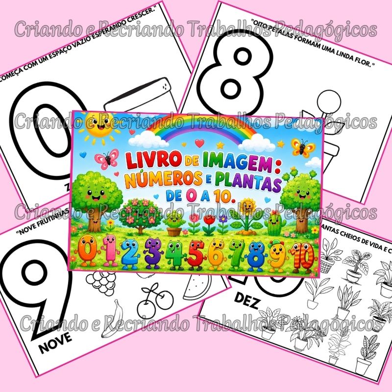 Livro de Imagens - Números e Plantas de 0 a 10 Livro de Imagens - Números e Plantas de 0 a 10 - Imagem 3