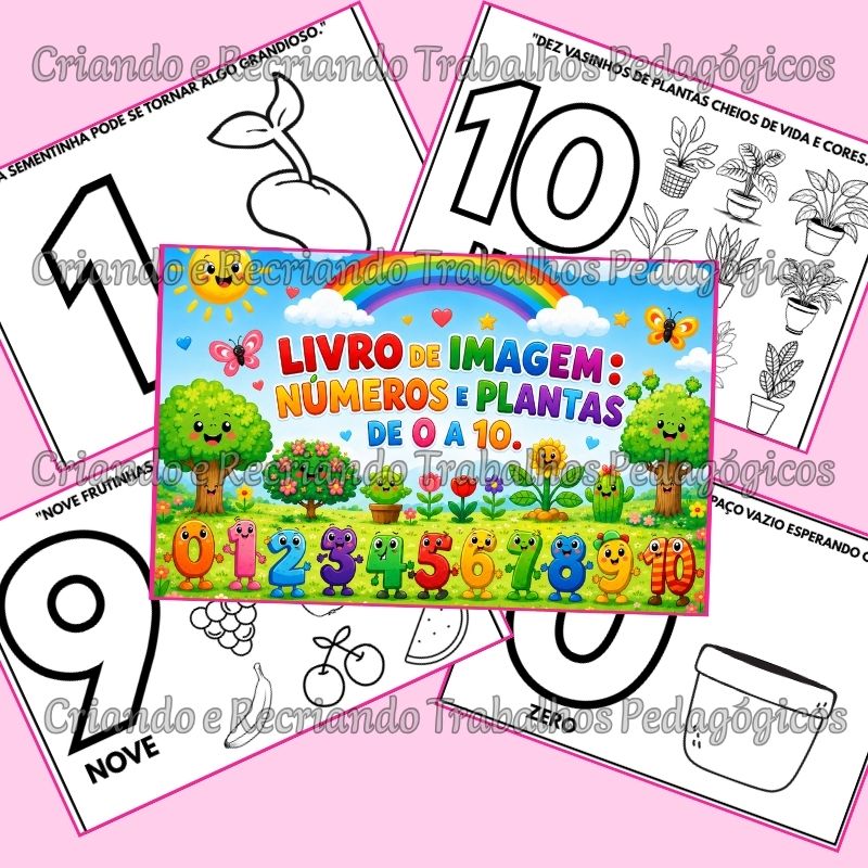Livro de Imagens - Números e Plantas de 0 a 10 Livro de Imagens - Números e Plantas de 0 a 10 - Imagem 2