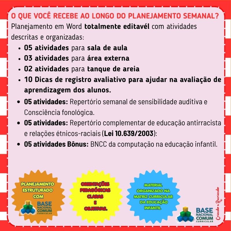 Planejamento Semanal 4ª Etapa - Números, Quantidades e Noções Matemáticas Planejamento Semanal 4ª Etapa - Números, Quantidades e Noções Matemáticas - Imagem 2