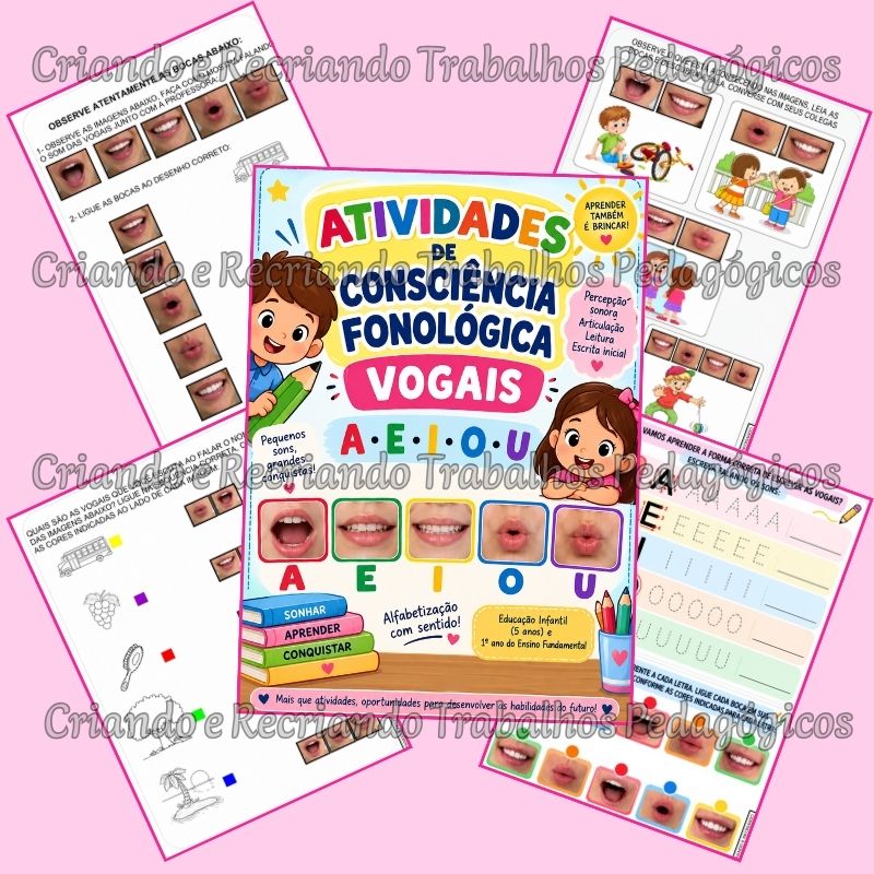 Atividades de Consciência Fonológica – Vogais | Educação Infantil e 1º Ano Atividades de Consciência Fonológica – Vogais | Educação Infantil e 1º Ano - Imagem 3