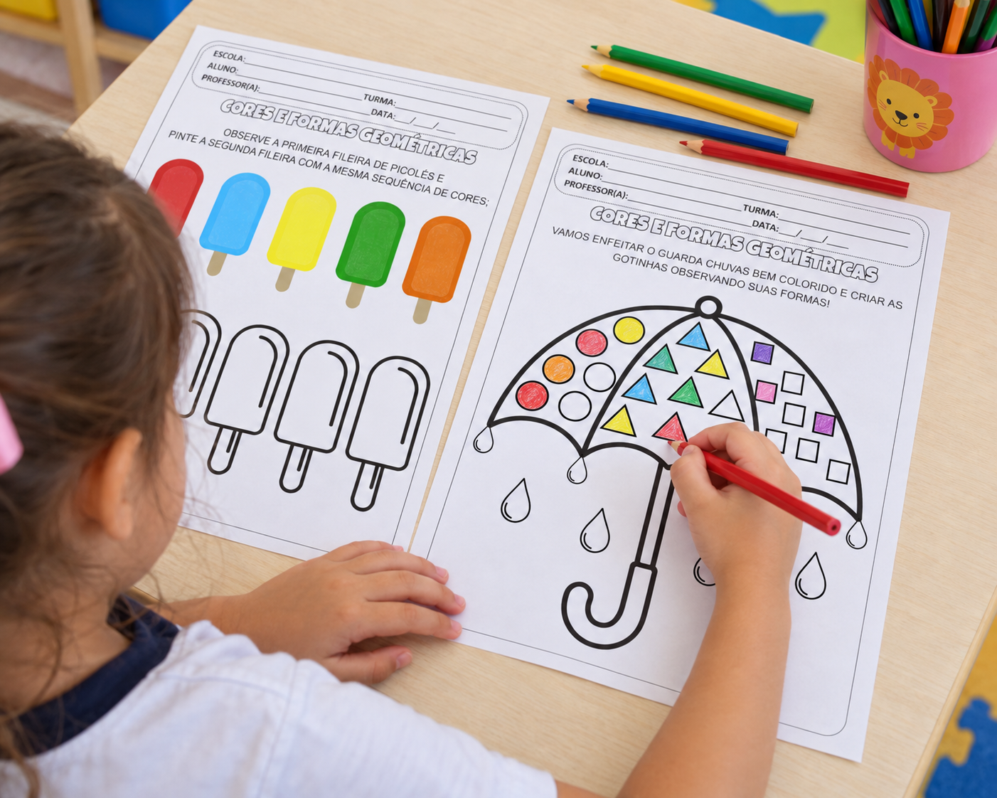 Caderno de Atividades – Cores e Formas Geométricas para Educação Infantil Caderno de Atividades – Cores e Formas Geométricas para Educação Infantil - Imagem 2