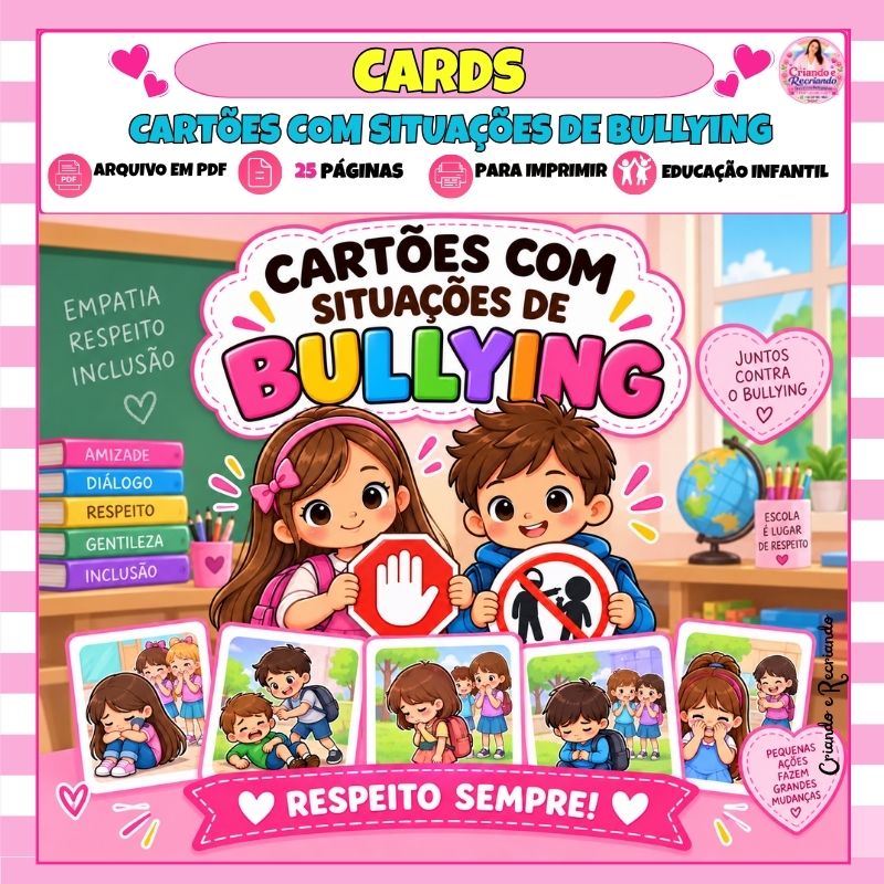Cartões com Situações de Bullying