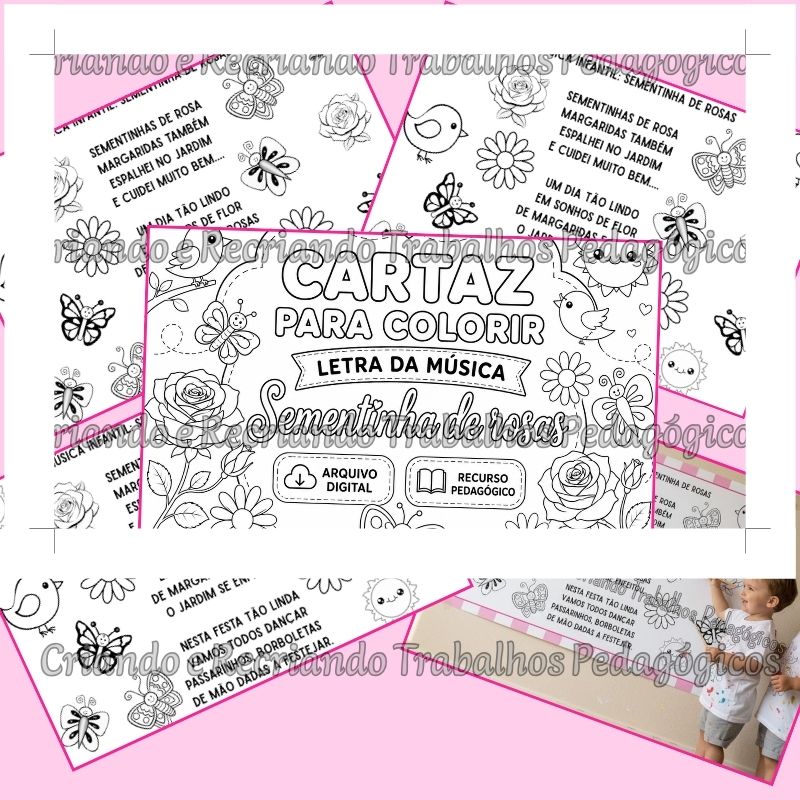 Cartaz Ampliado Sementinha de Rosas – Cartaz para Colorir Cartaz Ampliado Sementinha de Rosas – Cartaz para Colorir - Imagem 3